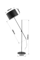 Торшер чорний з регулюючим плафоном H-160 cm E27 Black Fold 251263-100006995