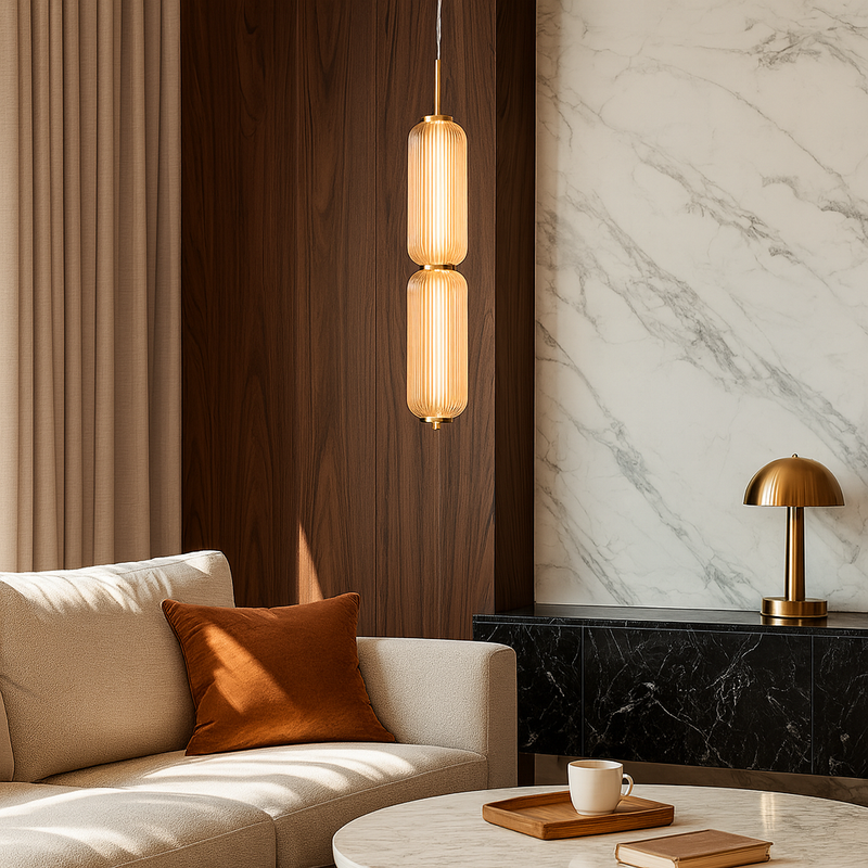 Світильник золотий підвісний з бежевим прозорим плафоном H-67 cm Led 70W Gold Beige clear Colours 250931-100006137