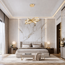 Люстра підвісна золота з акриловим плафоном 60+40 cm Led 120W Gold Twist 260488-100007790