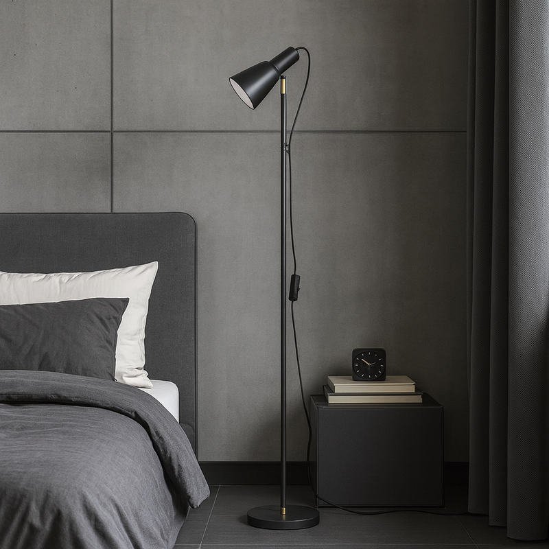 Торшер чорний H-132 cm E14 Black Ray floor lamp 251036-100006398