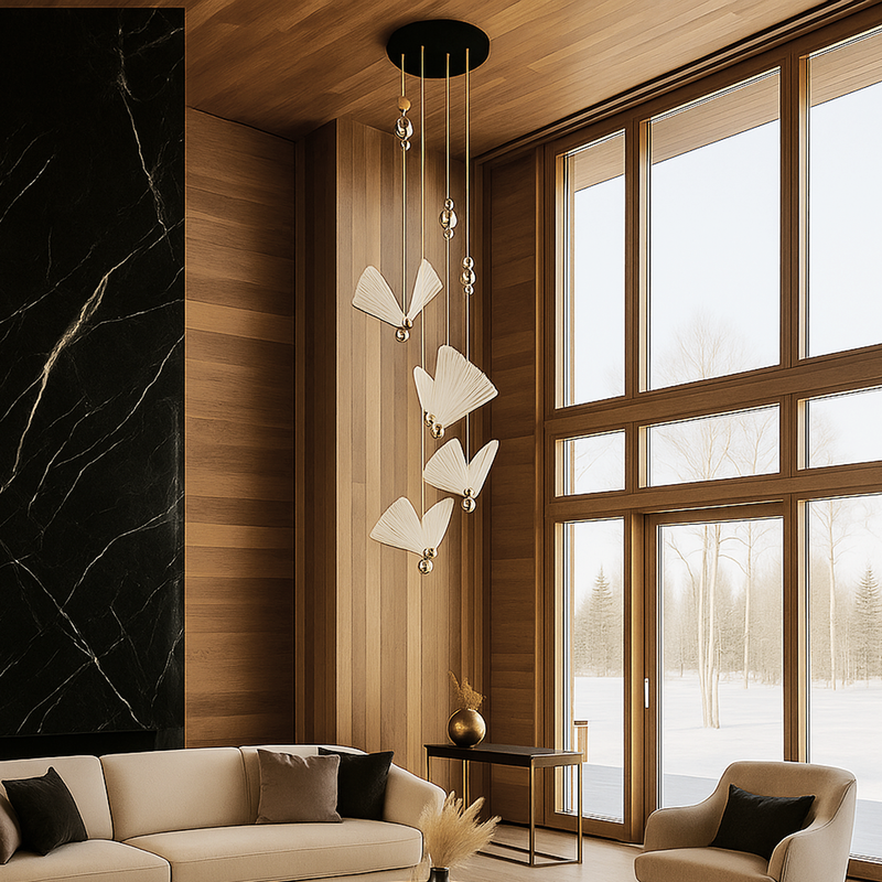 Люстра підвісна хромована з 4 метеликами Butterflies Chrome D-28 cm Led 24W 251158-100006492