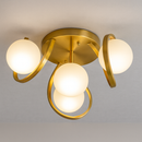 Люстра золота стельова з 4 білими матовими плафонами D-40 cm E27x4 Gold Swirl Bollo 251188-100006715