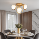 Люстра золота стельова з 4 білими матовими плафонами D-40 cm E27x4 Gold Swirl Bollo 251188-100006715