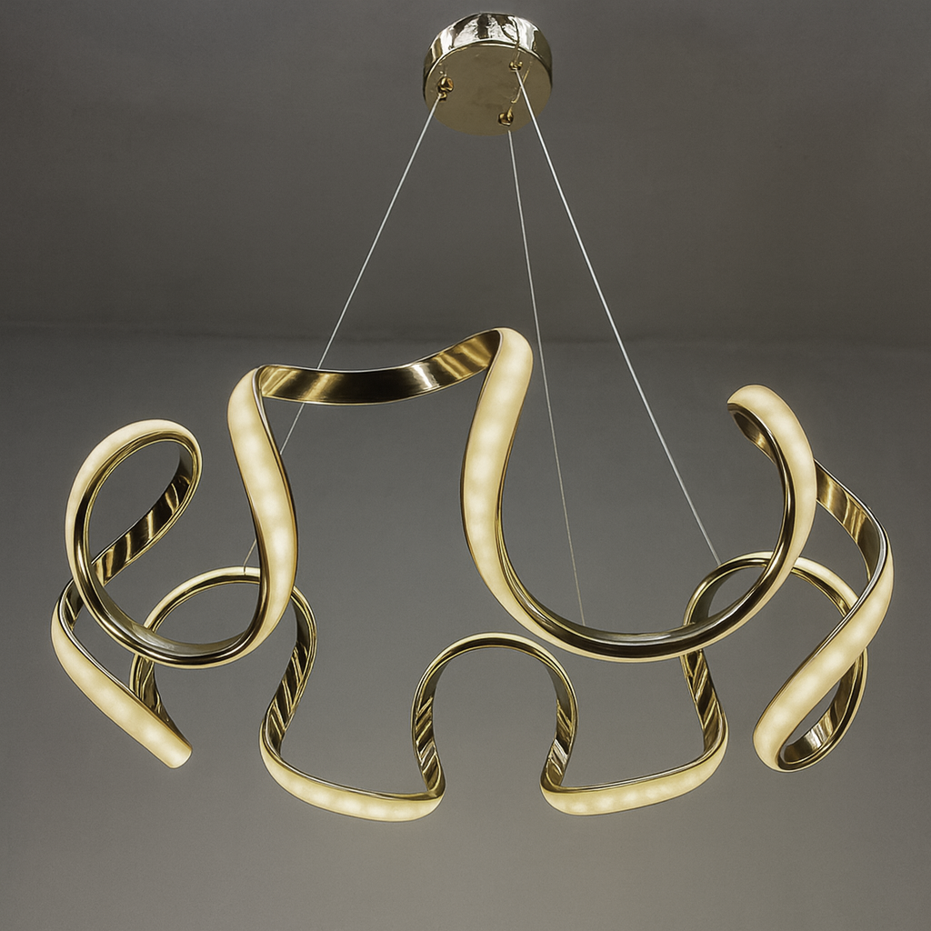 Люстра золота підвісна D-50 cm Led 80W Gold Curves Circle 251188-100006714