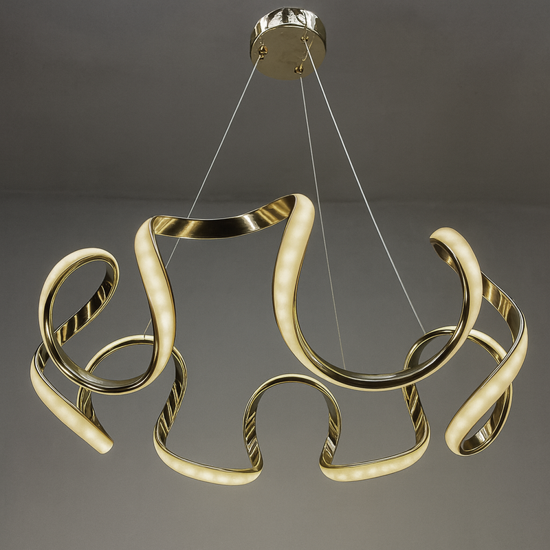 Люстра золота підвісна D-50 cm Led 80W Gold Curves Circle 251188-100006714
