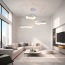 Люстра підвісна біла з пультом та димуванням D-42+52+62 cm Led 200W Wavy ring White 260335-100007671