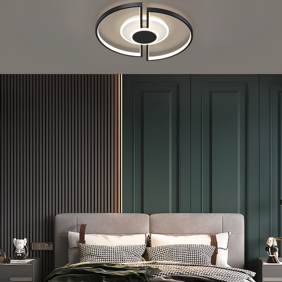 Стельовий світлодіодний світильник з пультом Geometry Black + White 64W LED 250431-100004653