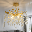 Люстра золота з кришталевим плафоном D-48 cm E14x6 Gold Crystal Cascade 251153-100006737