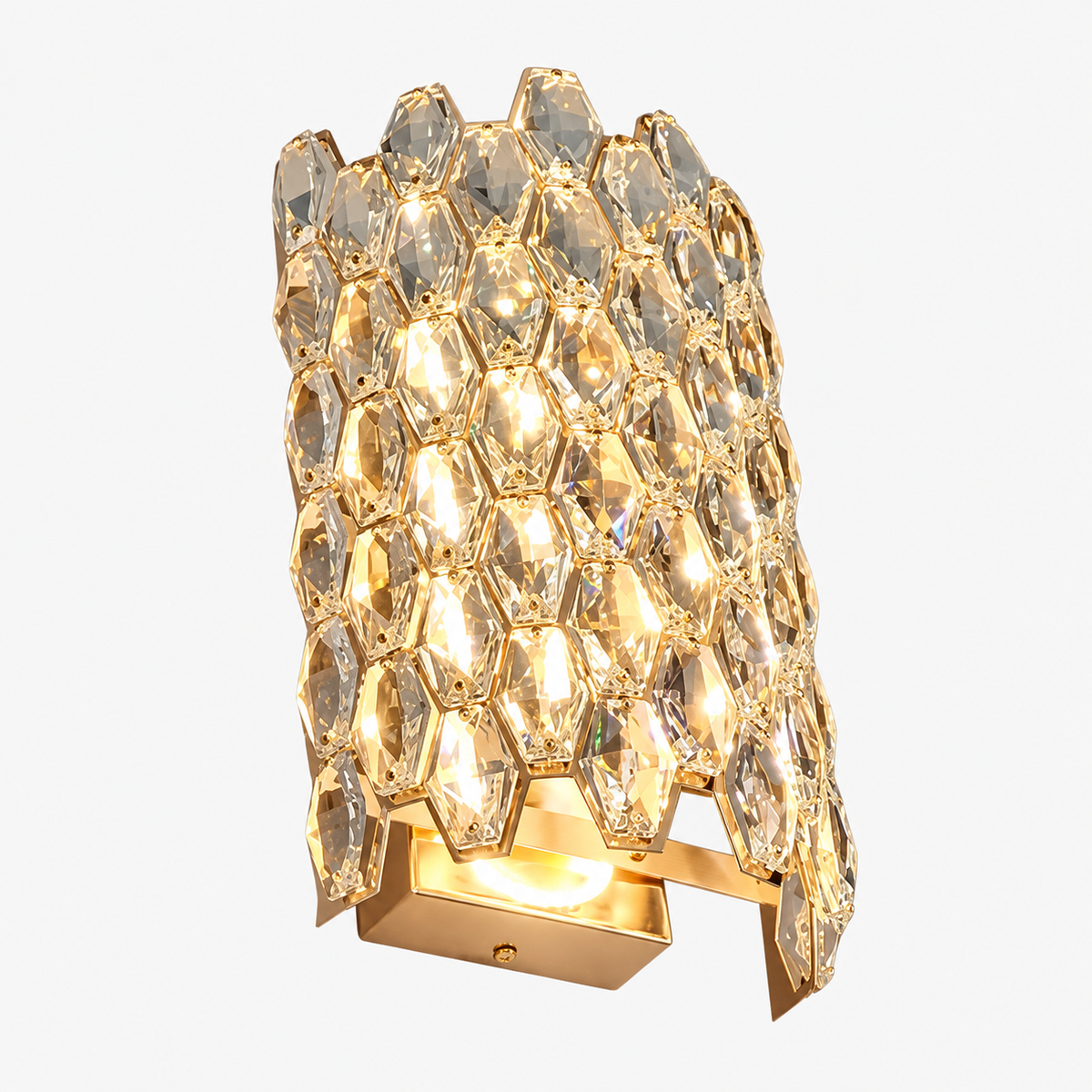 Світильник настінний золотий з кришталевим плафоном H - 30,3 cm Led 18W Gold Crystal Coliseum 260935-100009040