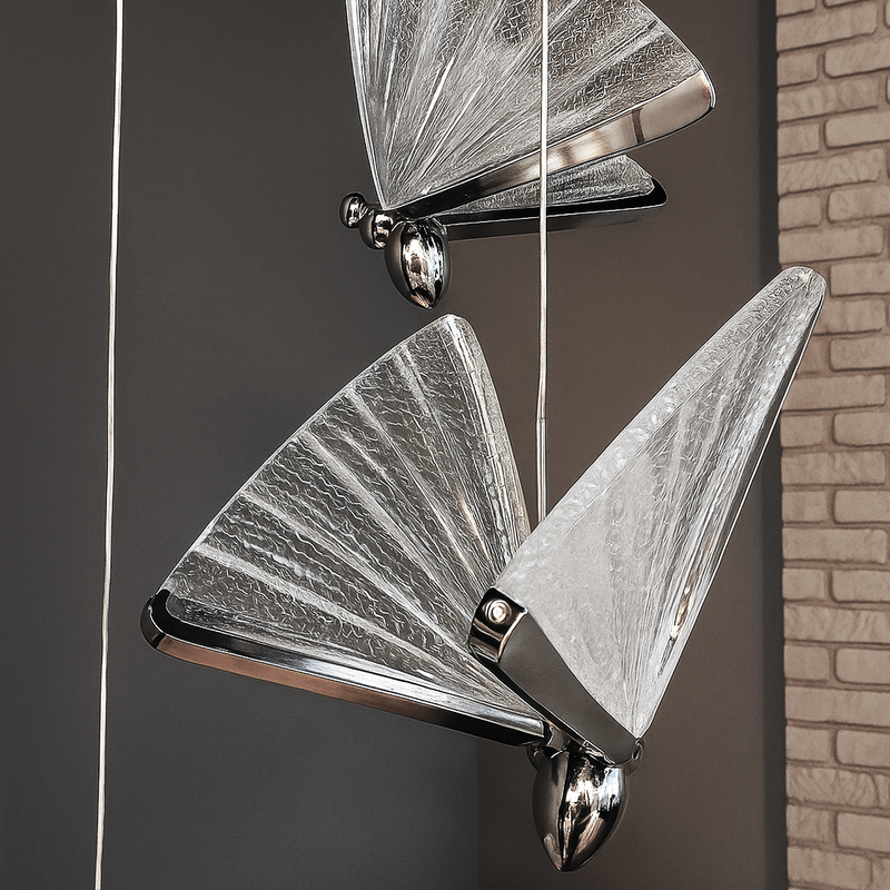 Люстра підвісна хромована з 4 метеликами Butterflies Chrome D-28 cm Led 24W 251158-100006492
