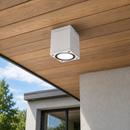 Стельовий квадратний точковий вуличний світильник білий H-11 cm Led 10W IP54 3000K White Mira 260619-100008170