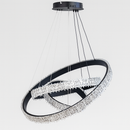 Люстра чорна кільцева потрійна з рель'єфним плафоном D-80+60+40 cm Led 105W Black Simple Ice 251235-100006813