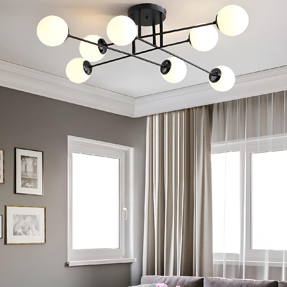 Стельовий світильник Wendy 8 H230 8xE27 Black + White 240488-100003234