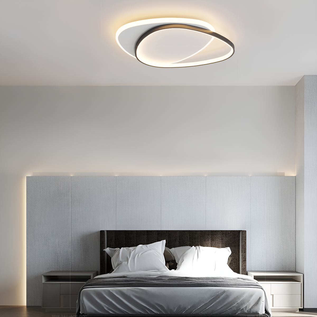 Стельовий світлодіодний світильник з пультом Geometry White + Black 42W LED 250431-100004654