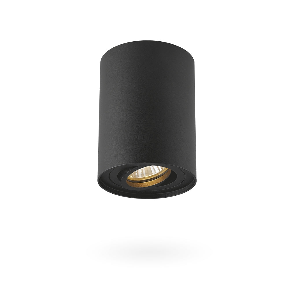 Світильник накладний чорний GU10 з поворотним цоколем H-12.5cm D-9.6cm Black 250654-100005222