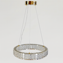 Люстра золота кільцева з кришталевим плафоном з візерунком D-50 cm / D-60 cm  Led 59W / 69W Gold Crystal Lattice Nice 251235-100006778