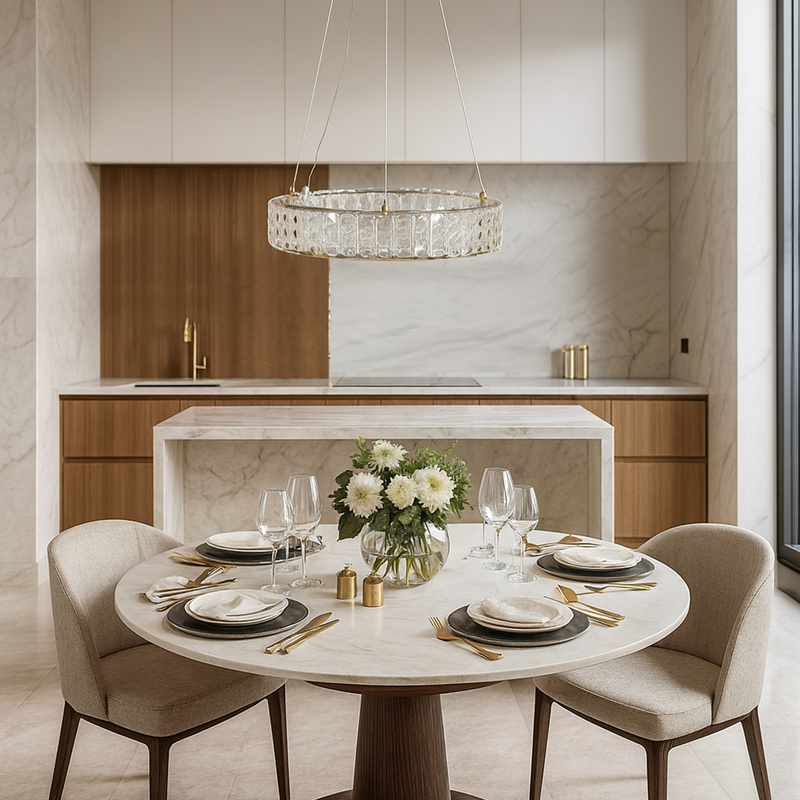 Люстра золота кільцева з кришталевим плафоном з візерунком D-50 cm / D-60 cm  Led 59W / 69W Gold Crystal Lattice Nice 251235-100006778