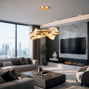 Люстра підвісна золота з акриловим плафоном 60+40 cm Led 120W Gold Twist 260488-100007790