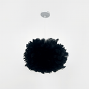 Люстра підвісна з чорним плафоном з пір'я D-40 cm/ 60 cm E27 Перо Black Feather