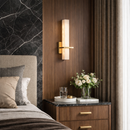 Настінний світильник з золотим корпусом та білим плафоном з мармуру H-48 cm Led 12W Gold+White Marble Block 260319-100007687