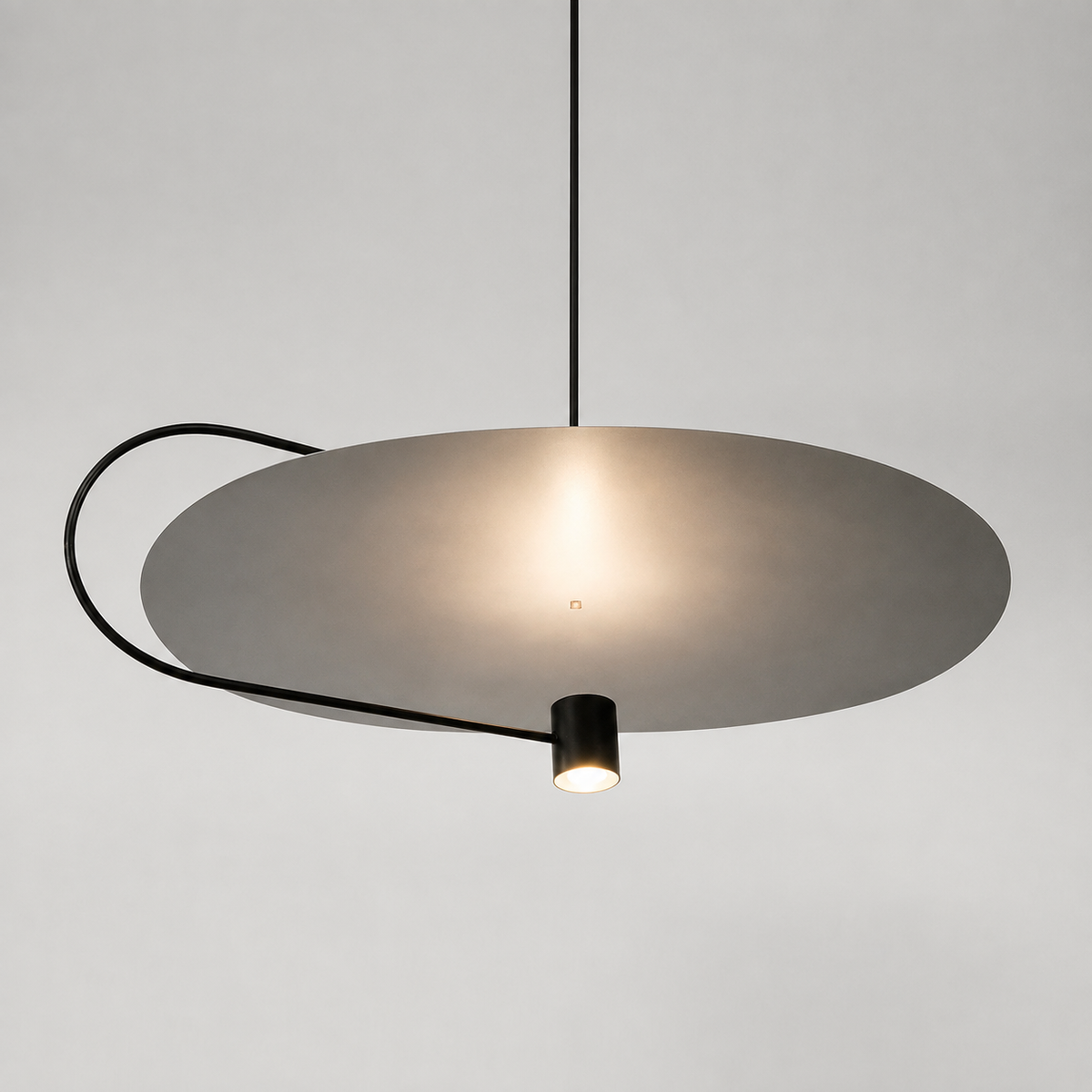 Cвітильник підвісний чорний з білим плафоном D - 90 cm Led Black + White Carma 260822-100008757
