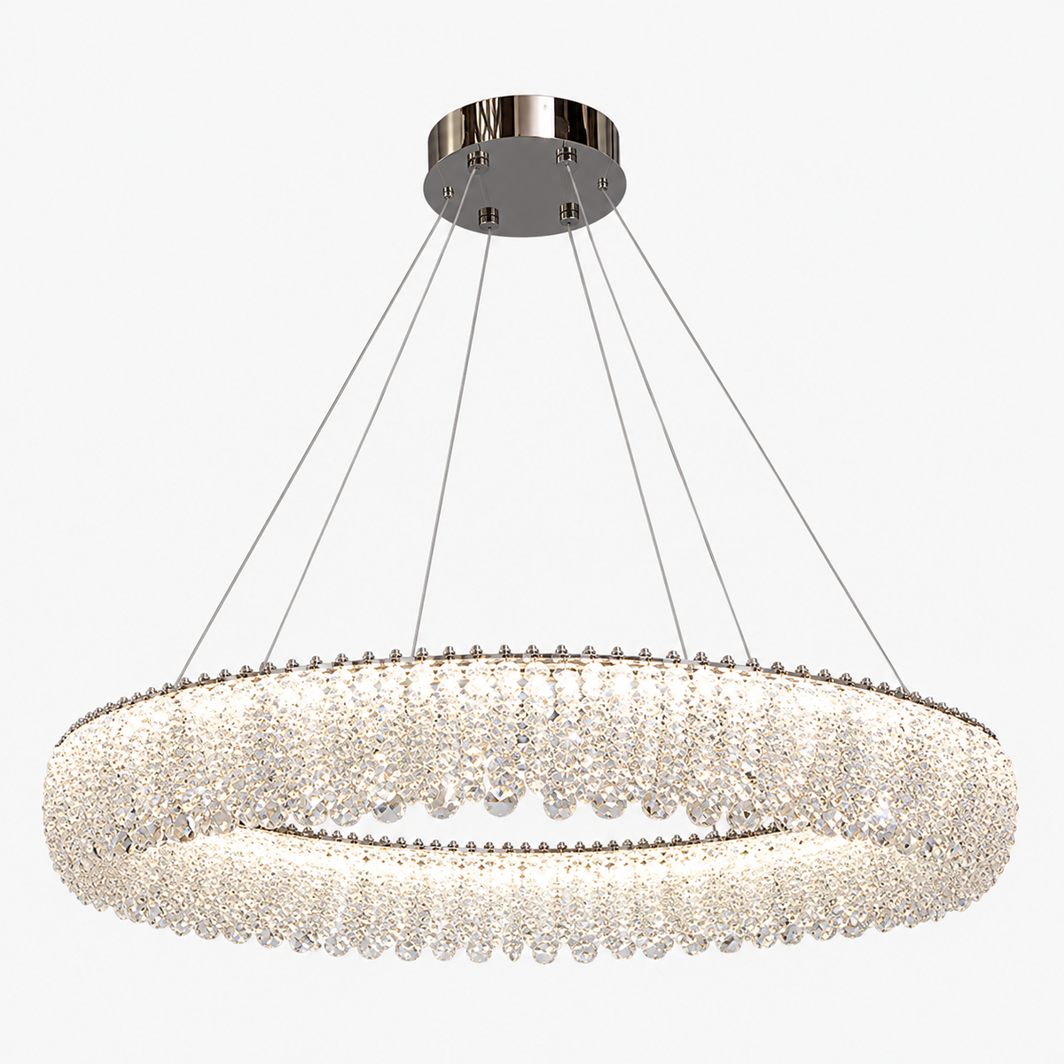 Люстри срібні підвісні D - 50 cm / 60 cm / 80 cm Led 65W / 75W / 103W Chrome Win Crystal 260935-100009042