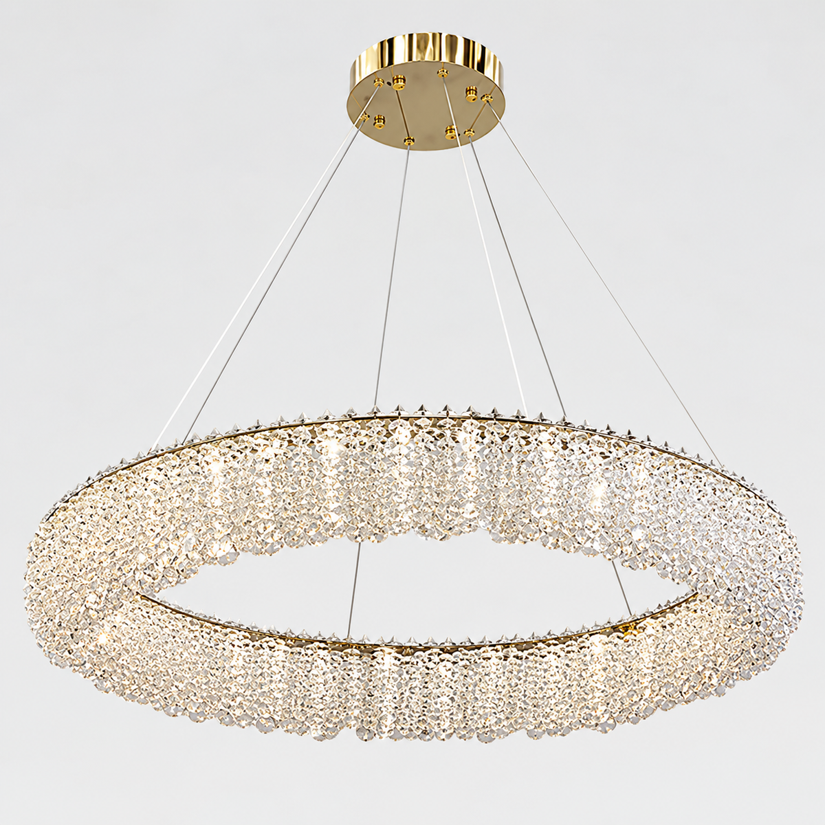 Люстри золоті підвісні D - 60 cm / 80 cm Led 75W / 103W Gold Win Crystal 260935-100009043