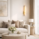 Настінний світильник з золотим корпусом та білим плафоном з мармуру H-48 cm Led 12W Gold+White Marble Block 260319-100007687