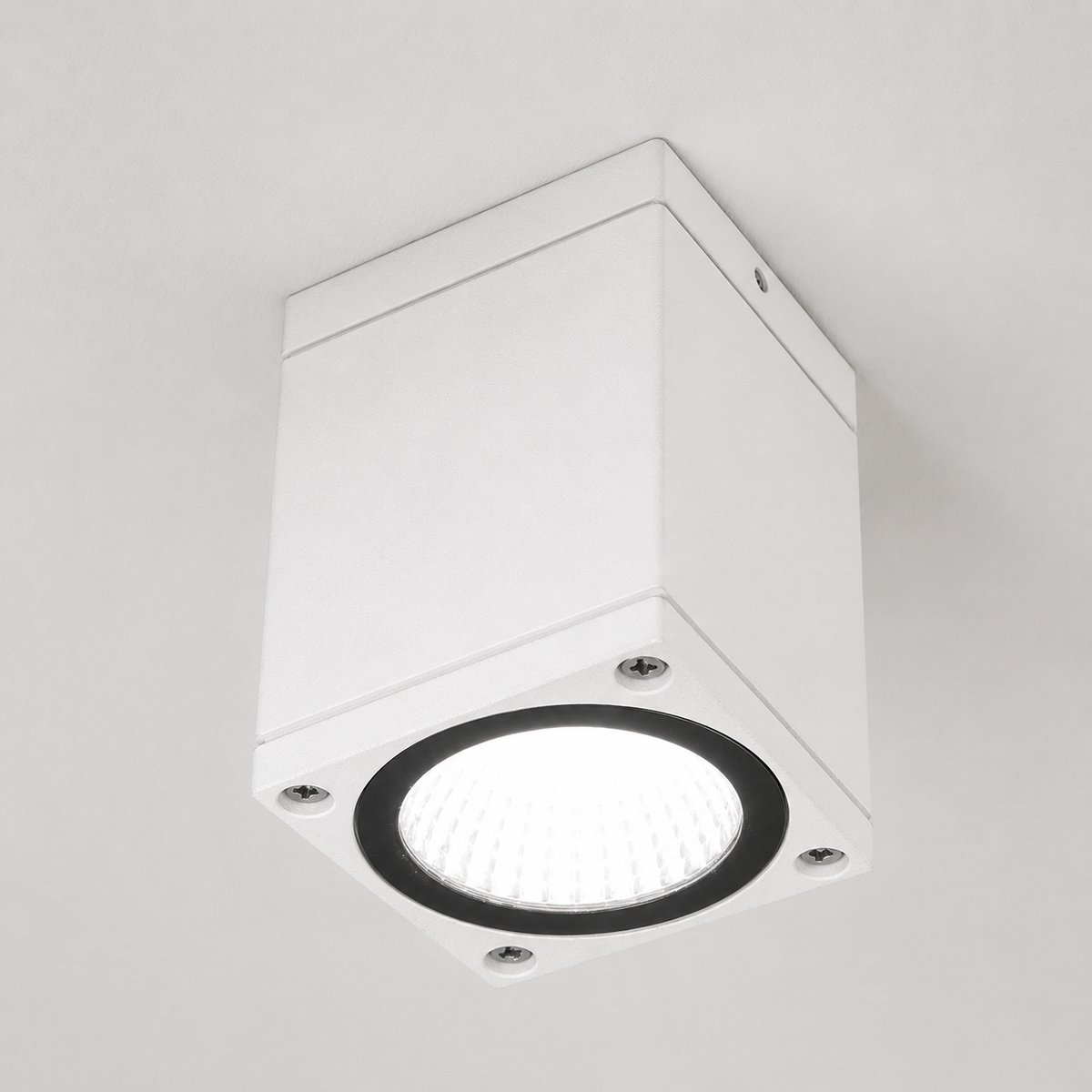 Стельовий квадратний точковий вуличний світильник білий H-11 cm Led 10W IP54 3000K White Mira 260619-100008170
