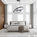 Люстра чорна кільцева потрійна з рель'єфним плафоном D-80+60+40 cm Led 105W Black Simple Ice 251235-100006813