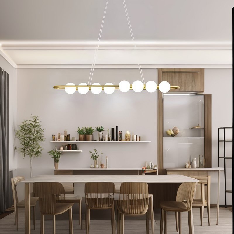 Підвісний світильник золотий з білими плафонами L-100 cm Led 24W Gold + White Beads 240622-100003415