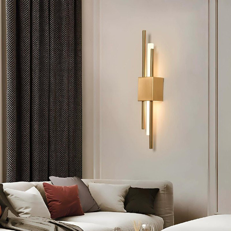 Настінний світильник H-50 cm W-8 cm Led 6W 4000K Gold + White Tube Tico iron 240522-100003269