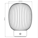 Лампа настільна золота з білим ребристим плафоном H-14,2 cm Led 1,8W White Stripes Bulb 260240-100007500
