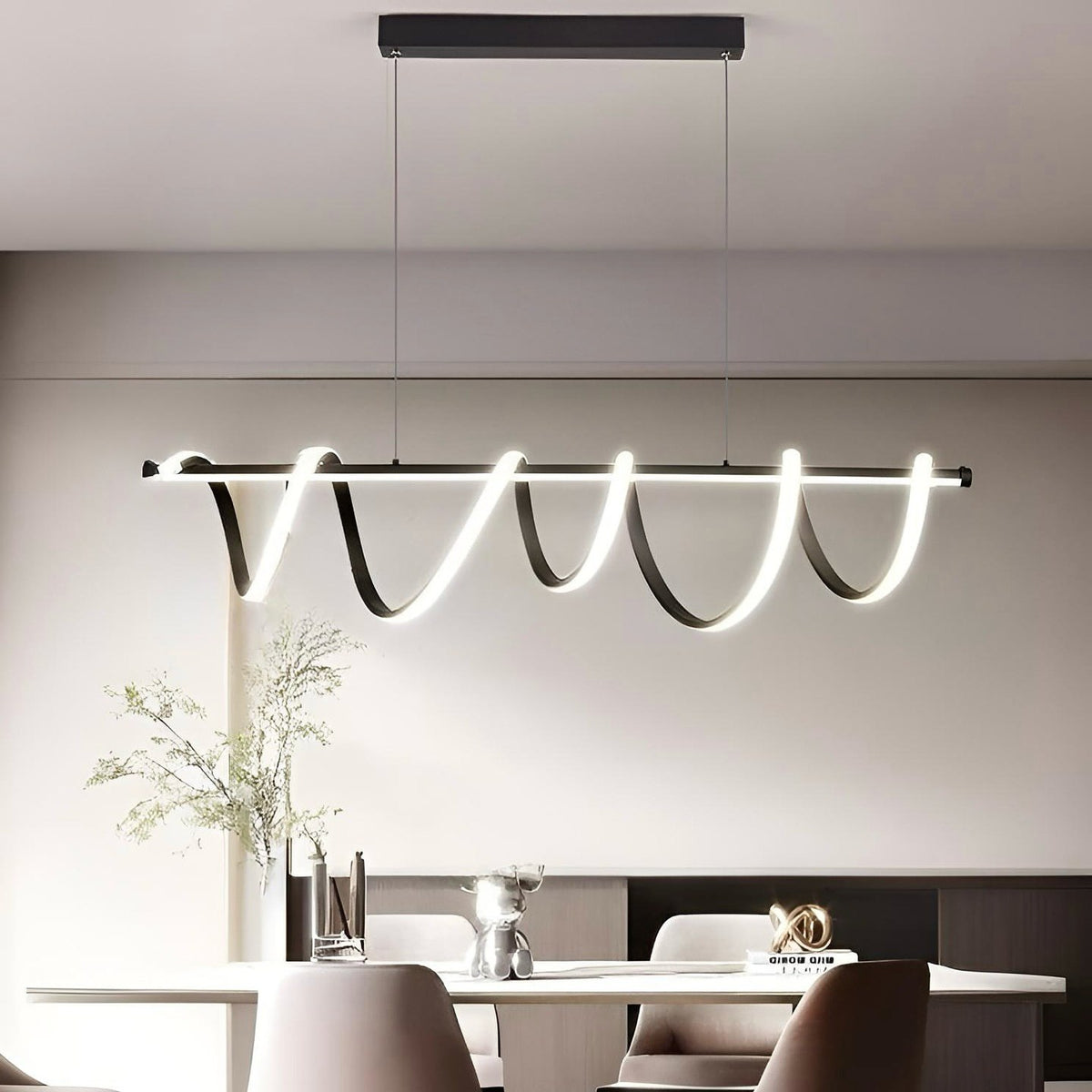 Люстра чорна L-100 cm Led 60W Black Gemo wave spiral 240922-100003747