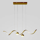 Люстра золота підвісна L-120 cm Led 36W 4000K Gold Wave with ball 260936-100008812