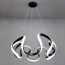 Люстра чорна підвісна з хвилястим плафоном D-50 cm Led 80W Black Curves circle 260188-100007089