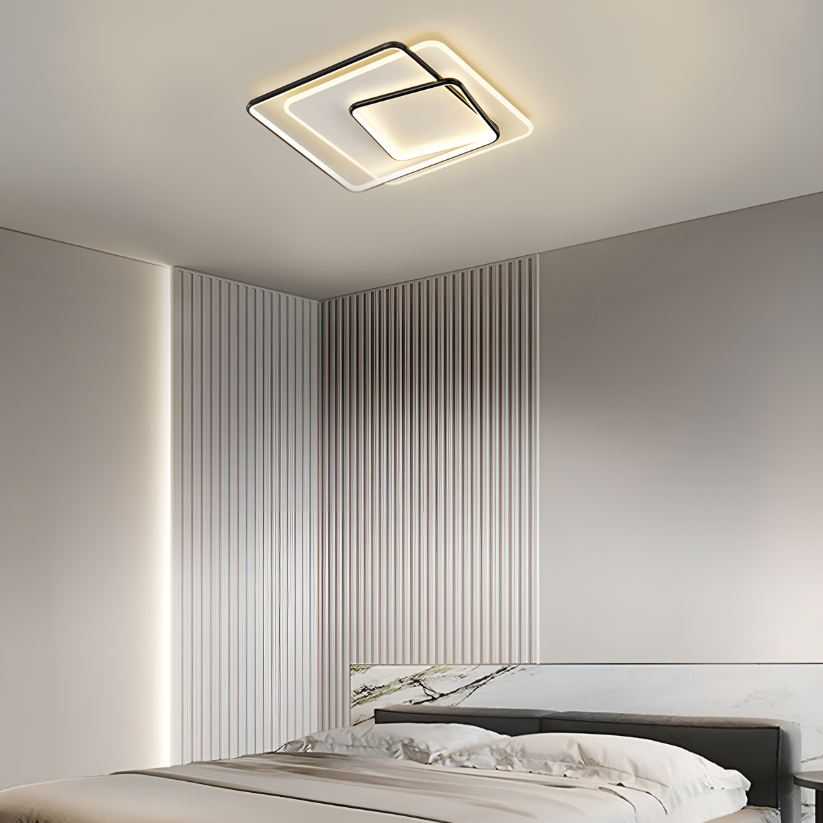 Стельовий світлодіодний світильник з пультом Geometry White + Black 70W LED 250431-100004655