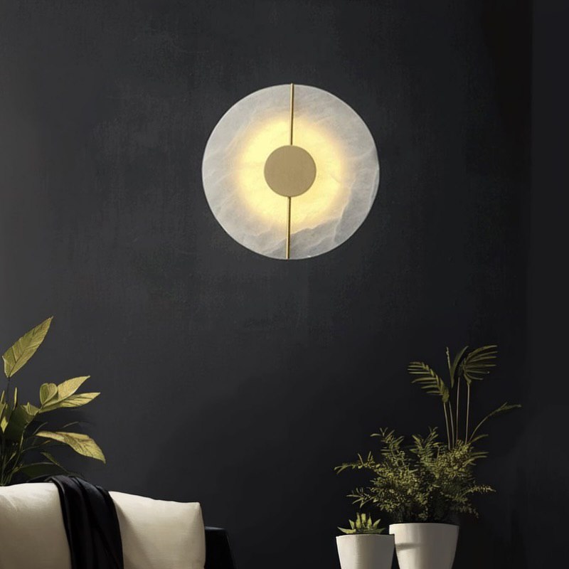 Настінні світильники з мармуру D-20 cm / D-25 cm Led 4W 4000K Gold + White Marble 240618-100003392