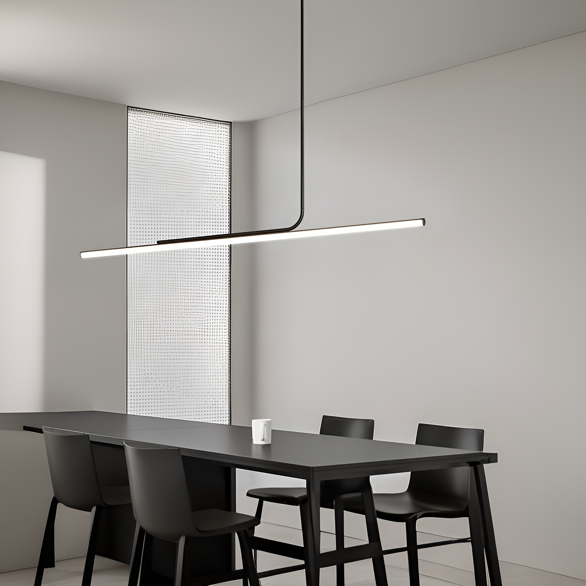 Підвісні світильники L-80 cm / L-100 cm / L-120 cm / L-150 cm Led 4000K Black / White Simple long 250358-100004228