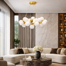 Люстра підвісна золота з білими плафонами D-70 cm G9x25 Gold + White Bubbles 260135-100007286