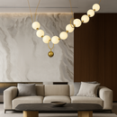 Люстра Pearls Beads lamp L-150 см/ L-190 cm 50W 4000К/3000K White + Gold 230818-100002458