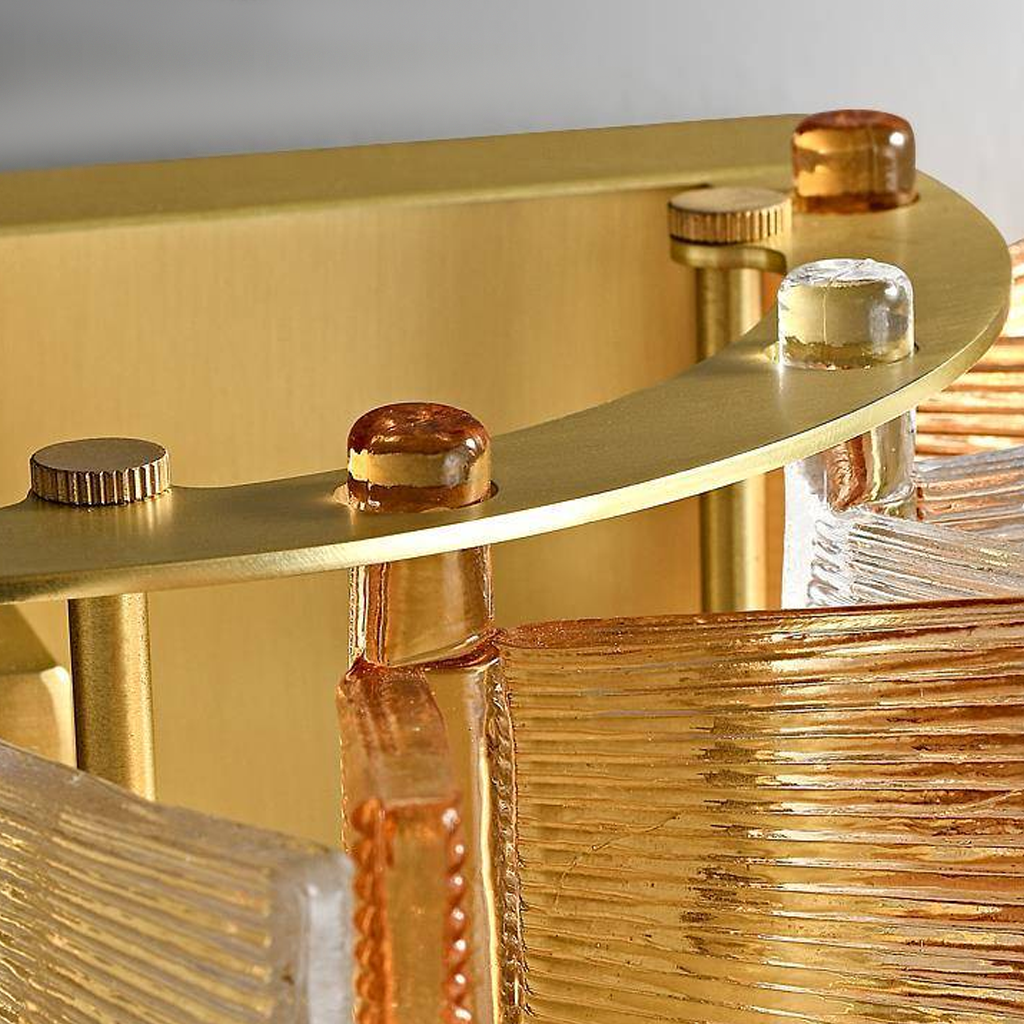 Світильник настінний золотий з бурштиновим плафоном H-17 cm G9 Gold + Amber Wings 260319-100007682