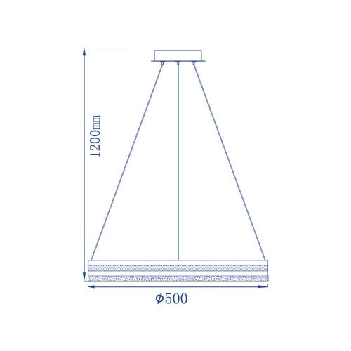 Підвісна люстра сіра з пультом D-50 cm Led 50W 4000K Chrome Kukho 260264-100007445