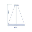 Підвісна люстра сіра з пультом D-50 cm Led 50W 4000K Chrome Kukho 260264-100007445