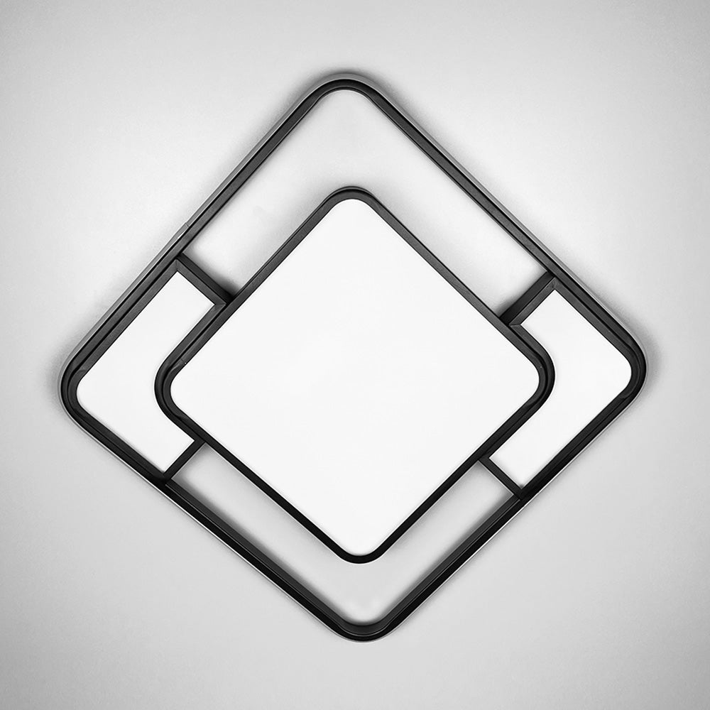 Стельовий світильник Double square D650 Led 60W 3000K 4000K 6000K Black 250318-100004266