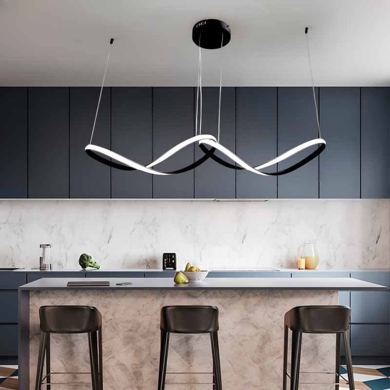 Люстра підвісна Circle Wave L-100cm Black 55W 4000К 250535-100005007