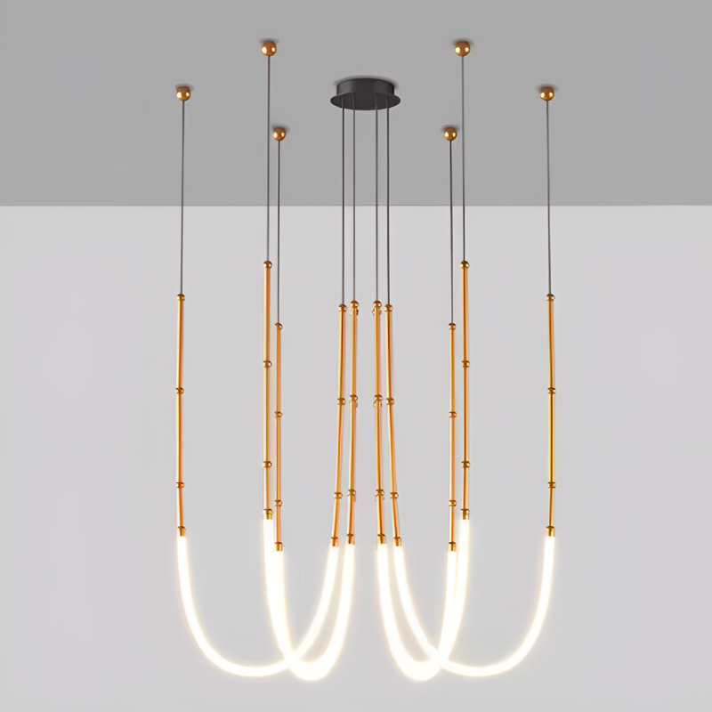 Люстра підвісна Kafie Led amp 90W 4000K Gold 250618-100005074