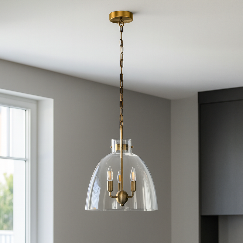 Підвісний світильник прозорий D-33 cm E14 Clear+Gold Vistal 250931-100006070
