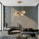 Люстра підвісна золота з акриловим плафоном 60+40 cm Led 120W Gold Twist 260488-100007790