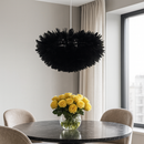 Люстра підвісна з чорним плафоном з пір'я D-40 cm/ 60 cm E27 Перо Black Feather